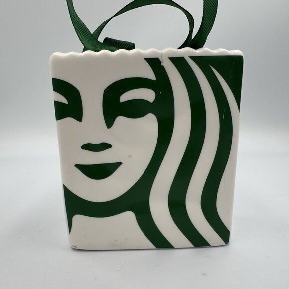 Starbucks 2019 Limited Ceramic Tote Holiday Ornament/Gift Card Holder - Picture 5 of 7